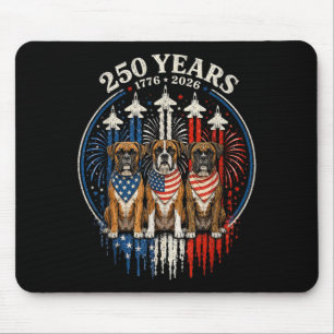 250 Years Aamerica Boxer Dog Patriotic Usa 4th Of Mouse Pad