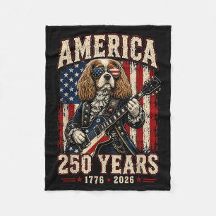 250 Years Aamerica Cavalier King Charles Spaniel Fleece Blanket