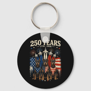 250 Years Aamerica Doberman Pinscher Patriotic Usa Key Ring