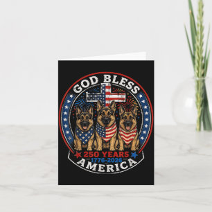 250 Years Aamerica German Shepherd Patriotic Usa Card