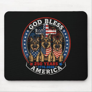 250 Years Aamerica German Shepherd Patriotic Usa Mouse Pad