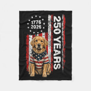 250 Years Aamerica Golden Retriever Patriotic Usa Fleece Blanket