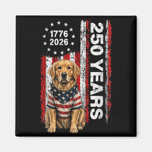 250 Years Aamerica Golden Retriever Patriotic Usa Magnet