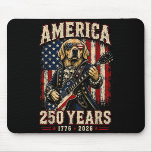 250 Years Aamerica Golden Retriever Patriotic Usa Mouse Pad
