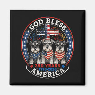 250 Years Aamerica Miniature Schnauzer Usa 4th Of Magnet