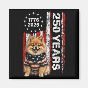 250 Years Aamerica Pomeranian Patriotic Usa 4th Of Magnet