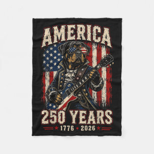 250 Years Aamerica Rottweiler Patriotic Usa 4th Of Fleece Blanket