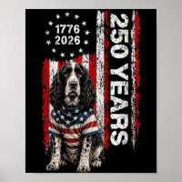 250 Years Aamerica Springer Spaniel Dog Usa 4th Of