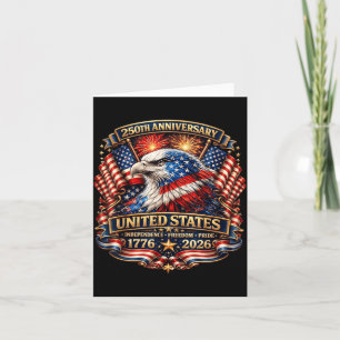 250 Years Aamerican 250th Anniversary Usa Flag 4th Card