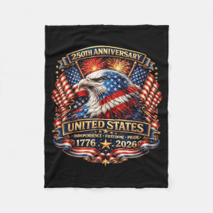 250 Years Aamerican 250th Anniversary Usa Flag 4th Fleece Blanket