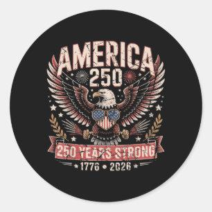 250 Years Aamerican 4th July 250th Anniversary Usa Classic Round Sticker