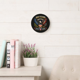 250 Years America 1776 2026 250th Anniversary Round Clock