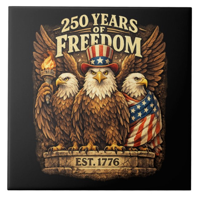 250 Years America 1776-2026 Ceramic Tile (Front)