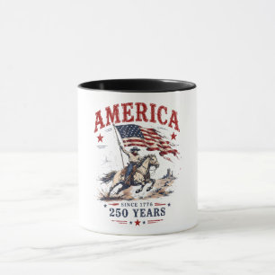 250 Years America 1776 2026 Patriotic Cowboy Mug