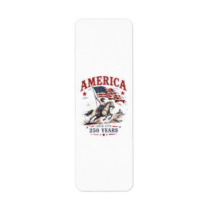 250 Years America 1776 2026 Patriotic Cowboy Return Address Label