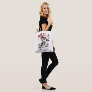 250 Years America 1776 2026 Patriotic Cowboy Tote Bag