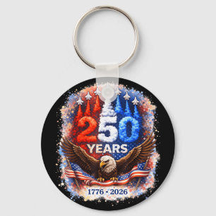 250 Years America 2026 July 4th Patriotic Eagle Key Ring