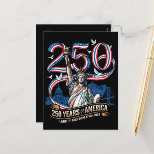 250 Years America Anniversary 1776 2026  Holiday Postcard