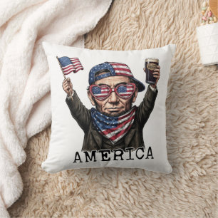 250 Years America Anniversary 1776 Lincoln Abe Cushion