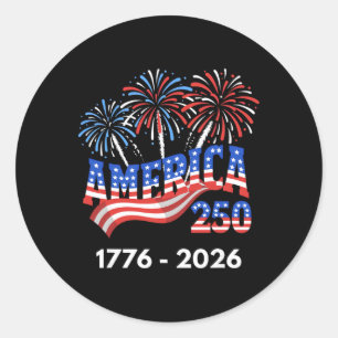 250 Years America Anniversary 250th Independence D Classic Round Sticker
