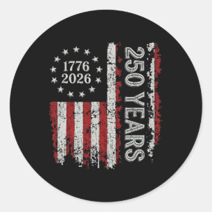 250 Years America Anniversary 250th Independence D Classic Round Sticker