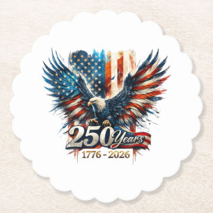 250 Years America Anniversary 250th Independence D Paper Coaster
