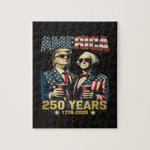 250 Years America Anniversary 250th Trump Jigsaw Puzzle