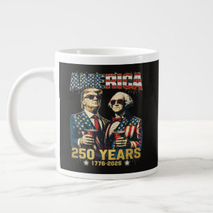 250 Years America Anniversary 250th Trump Large Coffee Mug