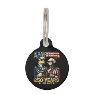 250 Years America Anniversary 250th Trump Pet Tag