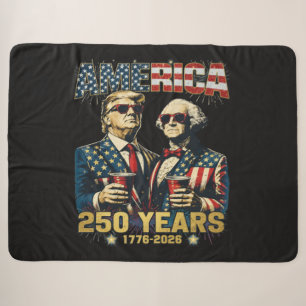 250 Years America Anniversary 250th Trump Sherpa Blanket