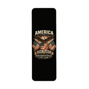 250 Years America Anniversary Flag USA Return Address Label