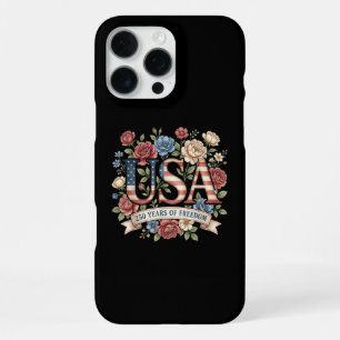 250 Years America Anniversary Flowers USA 250th Bi iPhone 16 Pro Max Case