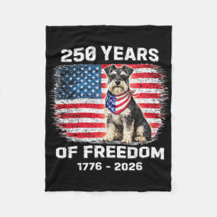 250 Years America Anniversary Miniature Schnauzer Fleece Blanket