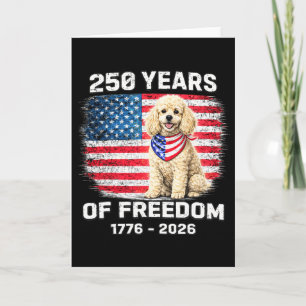 250 Years America Anniversary Poodle 250th Anniver Card