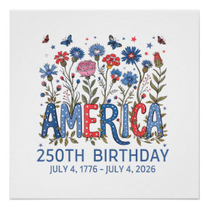 250 Years America Anniversary USA 250th Birthday A Poster