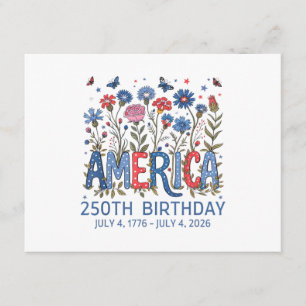 250 Years America Anniversary USA 250th Birthday F Enclosure Card