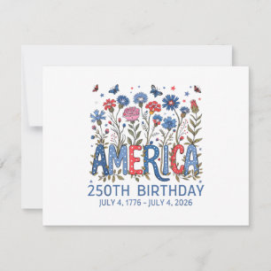 250 Years America Anniversary USA 250th Birthday F Invitation