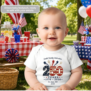 250 Years America Birthday Baby Bodysuit