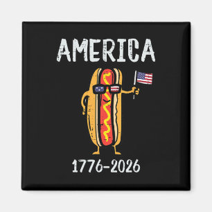 250 Years America Hotdog 250th Anniversary Men Wom Magnet