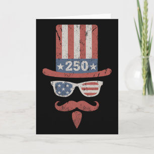 250 Years America Uncle Sam Funny Patriotic Card