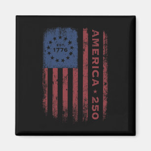 250 Years America Vintage Historical Us Flag Magnet