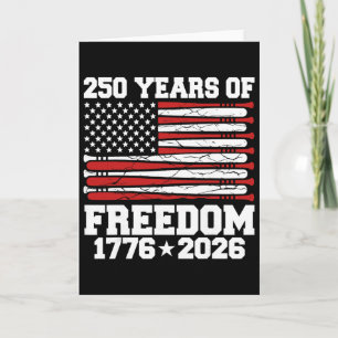 250 Years American 1776 2026 250th 4th July Baseba Card