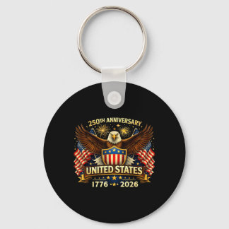 250 Years American 1776 2026 250th 4th July Key Ring