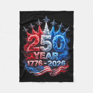 250 Years American 1776 2026 250th 4th Of July Usa Fleece Blanket