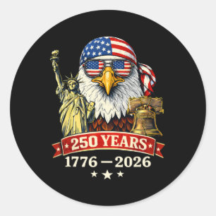 250 Years American 1776-2026 250th Birthday 250th Classic Round Sticker