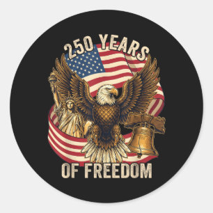 250 Years American 1776-2026 250th Birthday 250th Classic Round Sticker