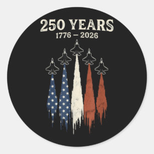 250 Years American 1776 2026 250th Birthday USA Classic Round Sticker