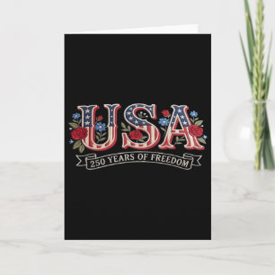 250 Years American 1776 2026 250th Usa Birthday 4t Card