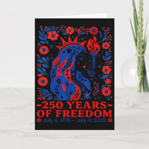 250 Years American 1776 2026 250th Usa Birthday 4t Card