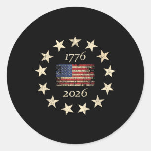 250 Years American 1776 2026 250th Usa Birthday 4t Classic Round Sticker